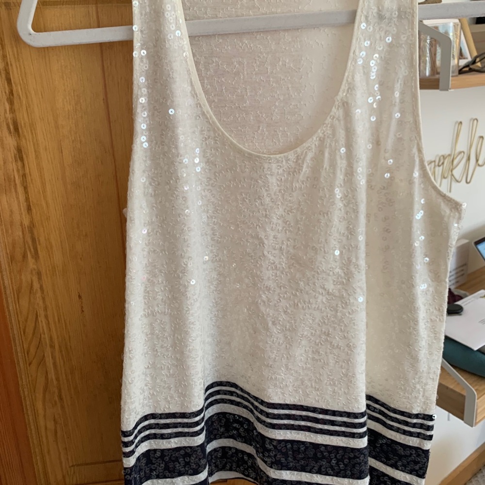 J. Crew Striped Sequin Tank